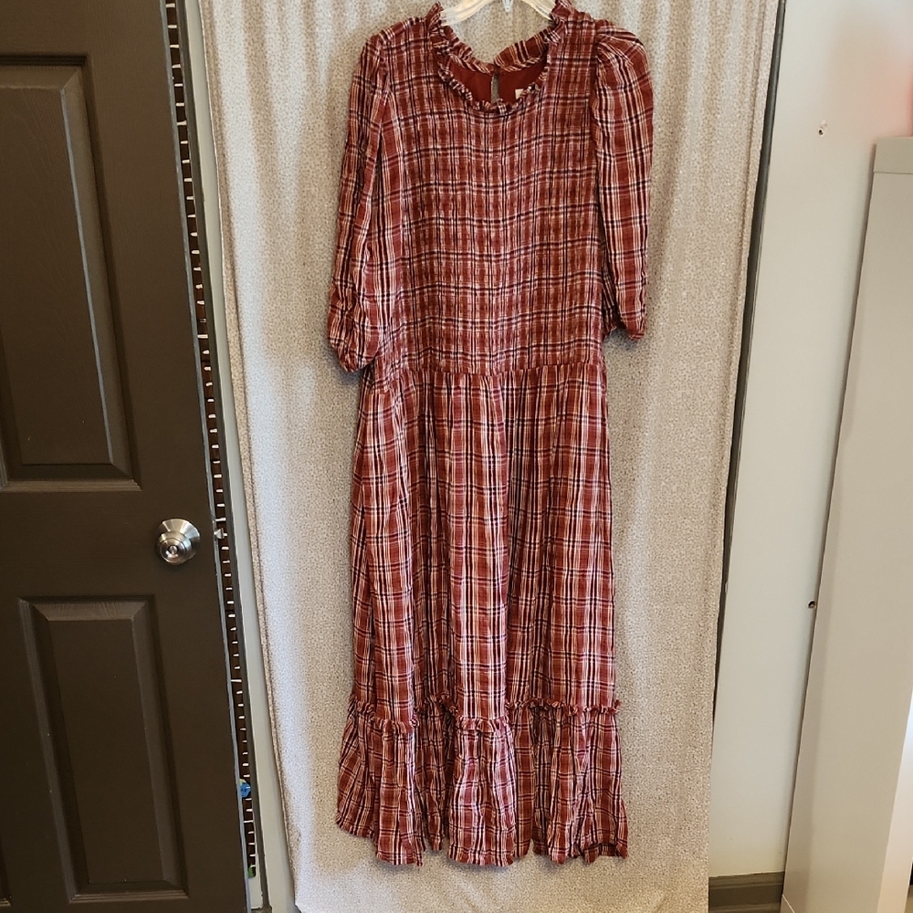 Joanie Plaid Midi Dress